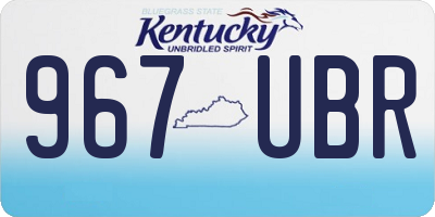 KY license plate 967UBR