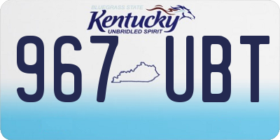 KY license plate 967UBT
