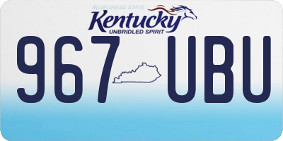 KY license plate 967UBU