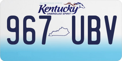 KY license plate 967UBV