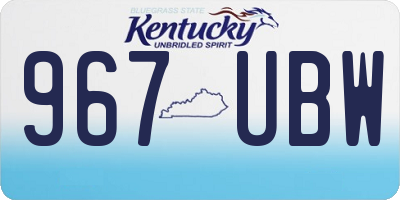 KY license plate 967UBW