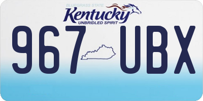 KY license plate 967UBX