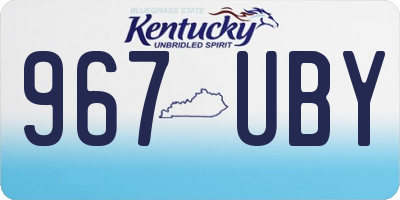 KY license plate 967UBY