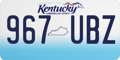 KY license plate 967UBZ
