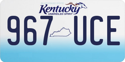 KY license plate 967UCE