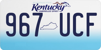 KY license plate 967UCF