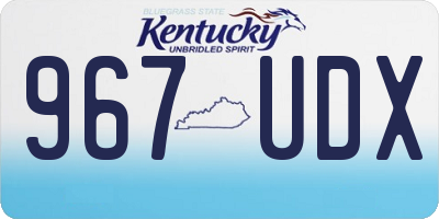 KY license plate 967UDX
