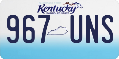KY license plate 967UNS