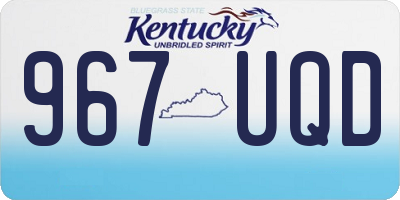 KY license plate 967UQD