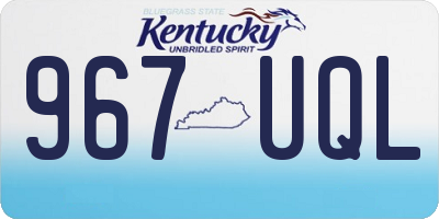 KY license plate 967UQL
