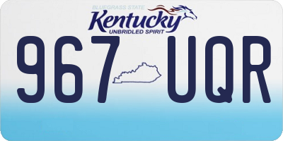 KY license plate 967UQR