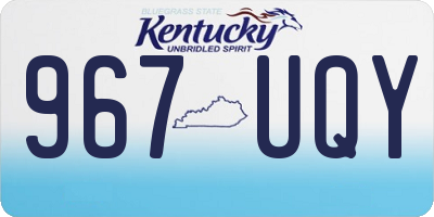 KY license plate 967UQY