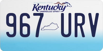 KY license plate 967URV