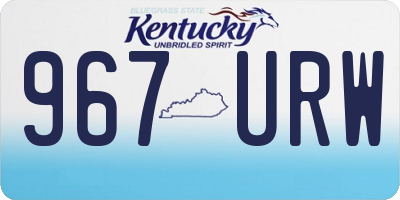 KY license plate 967URW