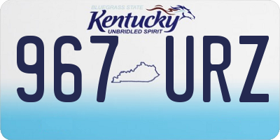 KY license plate 967URZ