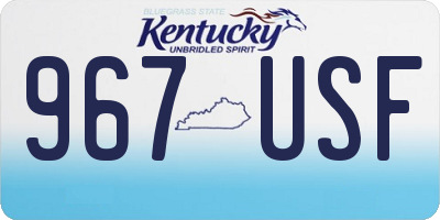 KY license plate 967USF