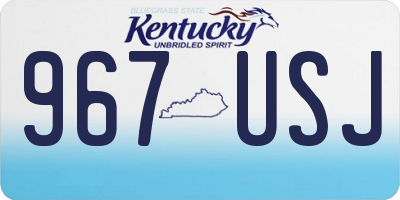 KY license plate 967USJ
