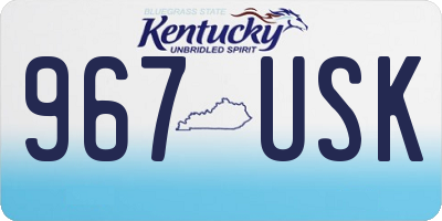 KY license plate 967USK