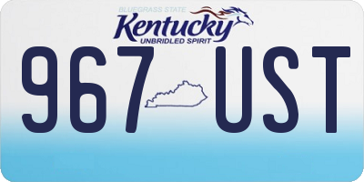KY license plate 967UST