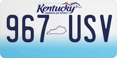 KY license plate 967USV