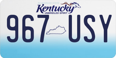 KY license plate 967USY