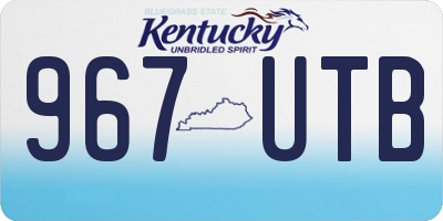 KY license plate 967UTB