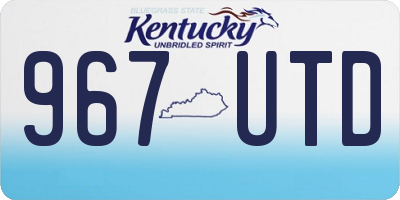KY license plate 967UTD