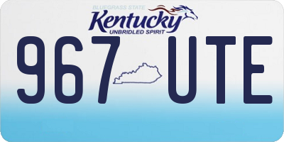 KY license plate 967UTE