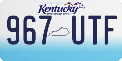 KY license plate 967UTF