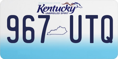 KY license plate 967UTQ