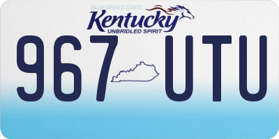 KY license plate 967UTU