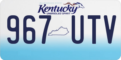KY license plate 967UTV
