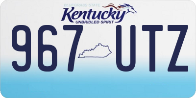 KY license plate 967UTZ