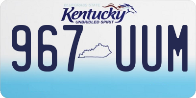 KY license plate 967UUM