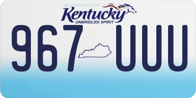 KY license plate 967UUU