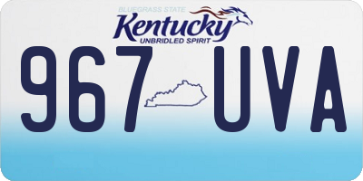 KY license plate 967UVA
