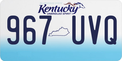 KY license plate 967UVQ