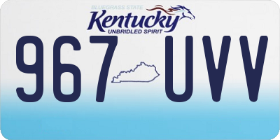KY license plate 967UVV