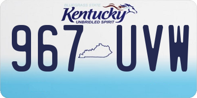 KY license plate 967UVW