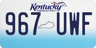 KY license plate 967UWF