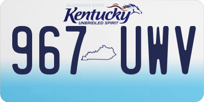 KY license plate 967UWV
