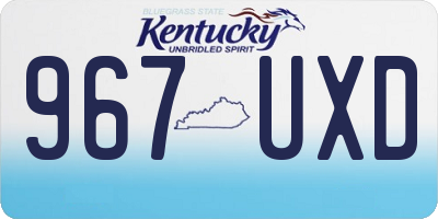 KY license plate 967UXD
