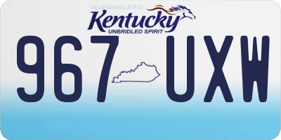 KY license plate 967UXW