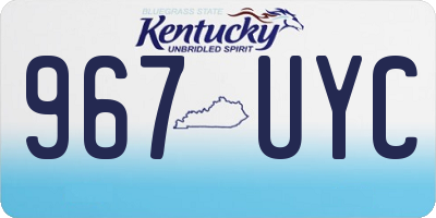 KY license plate 967UYC