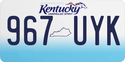 KY license plate 967UYK