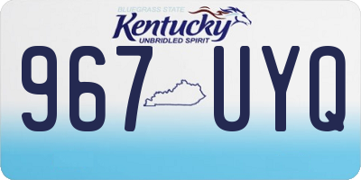 KY license plate 967UYQ