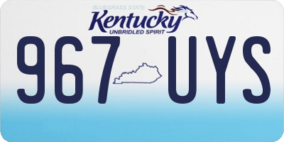 KY license plate 967UYS