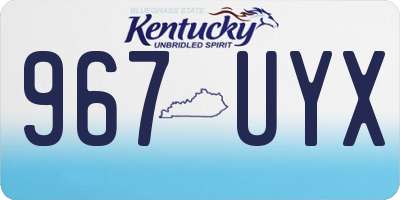 KY license plate 967UYX