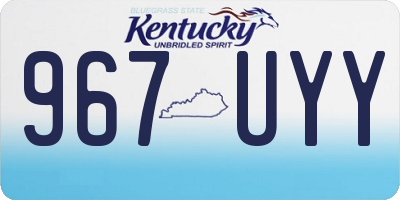KY license plate 967UYY