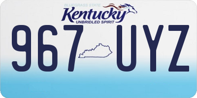 KY license plate 967UYZ
